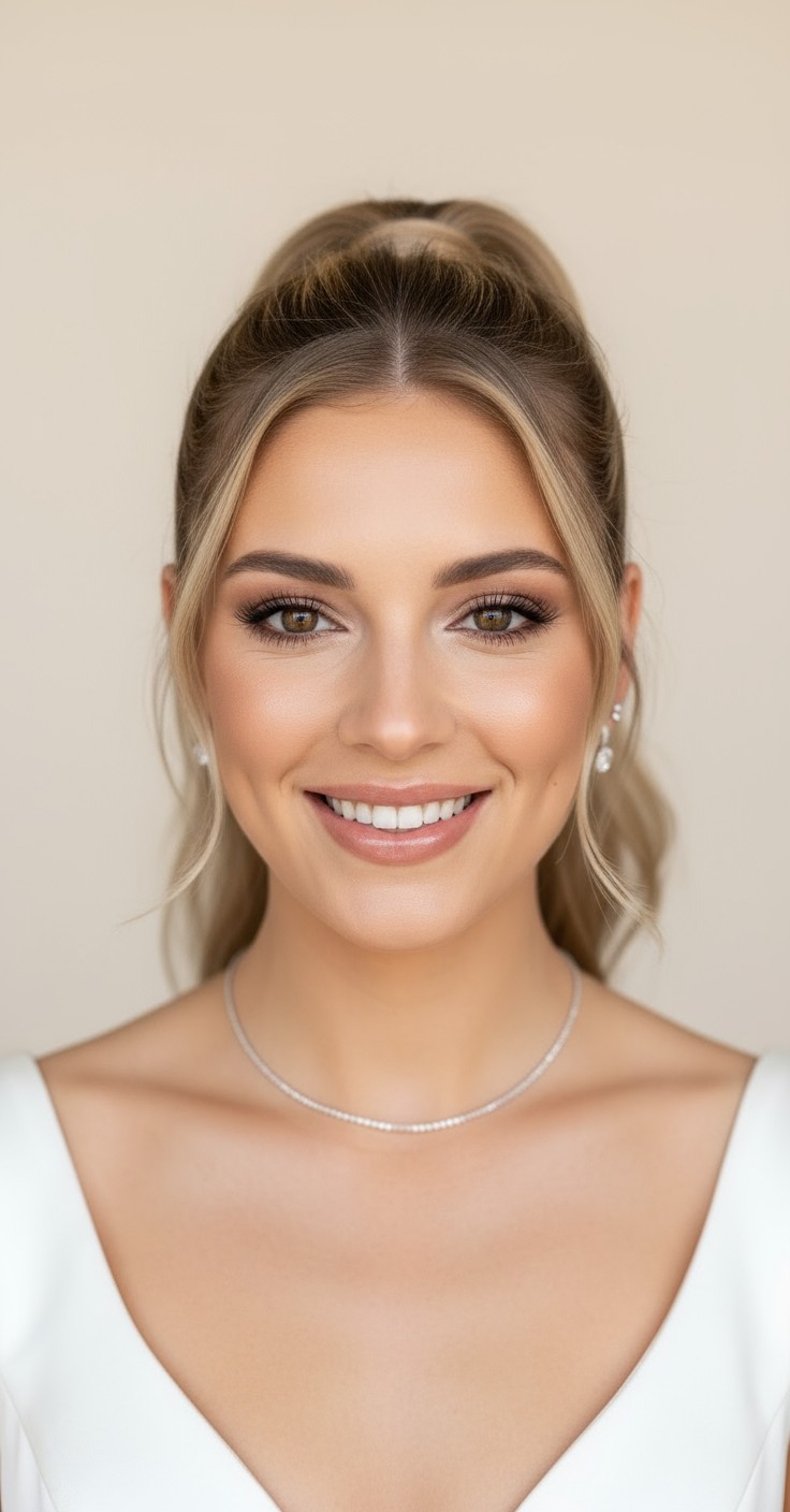 After High Ponytail Hairstyle For Wedding